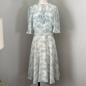 Vintage Ann Michael Flutter Sleeve Dress Sz 8